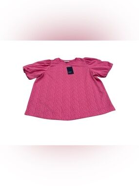 Ladies crown & ivy Pink Puff Sleeve Top